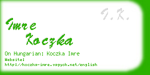 imre koczka business card